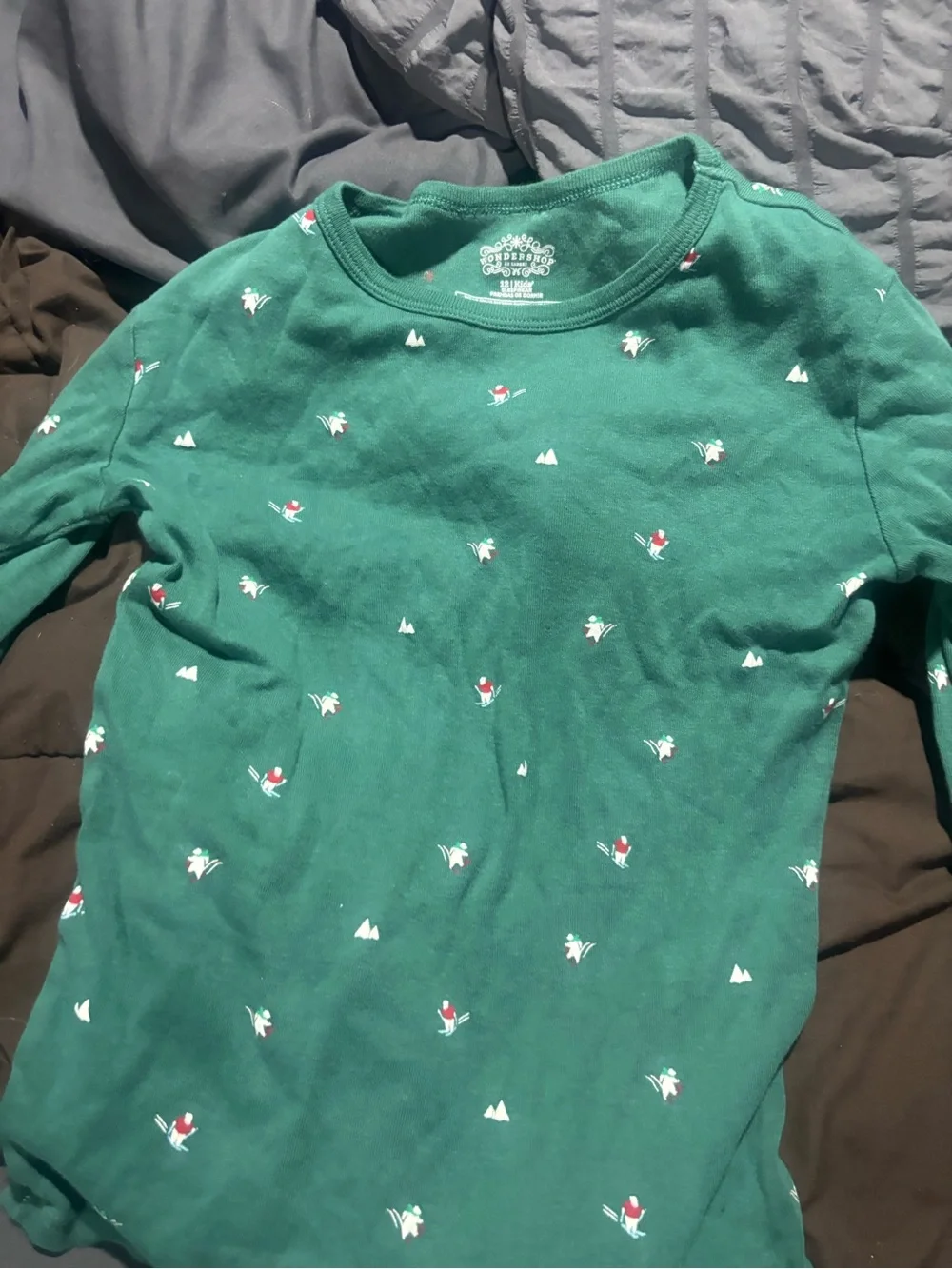 Green Kids Pajamas with Tiny Print